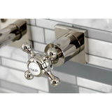 Metropolitan KS6026BX Two-Handle 3-Hole Wall Mount Roman Tub Faucet, Polished Nickel