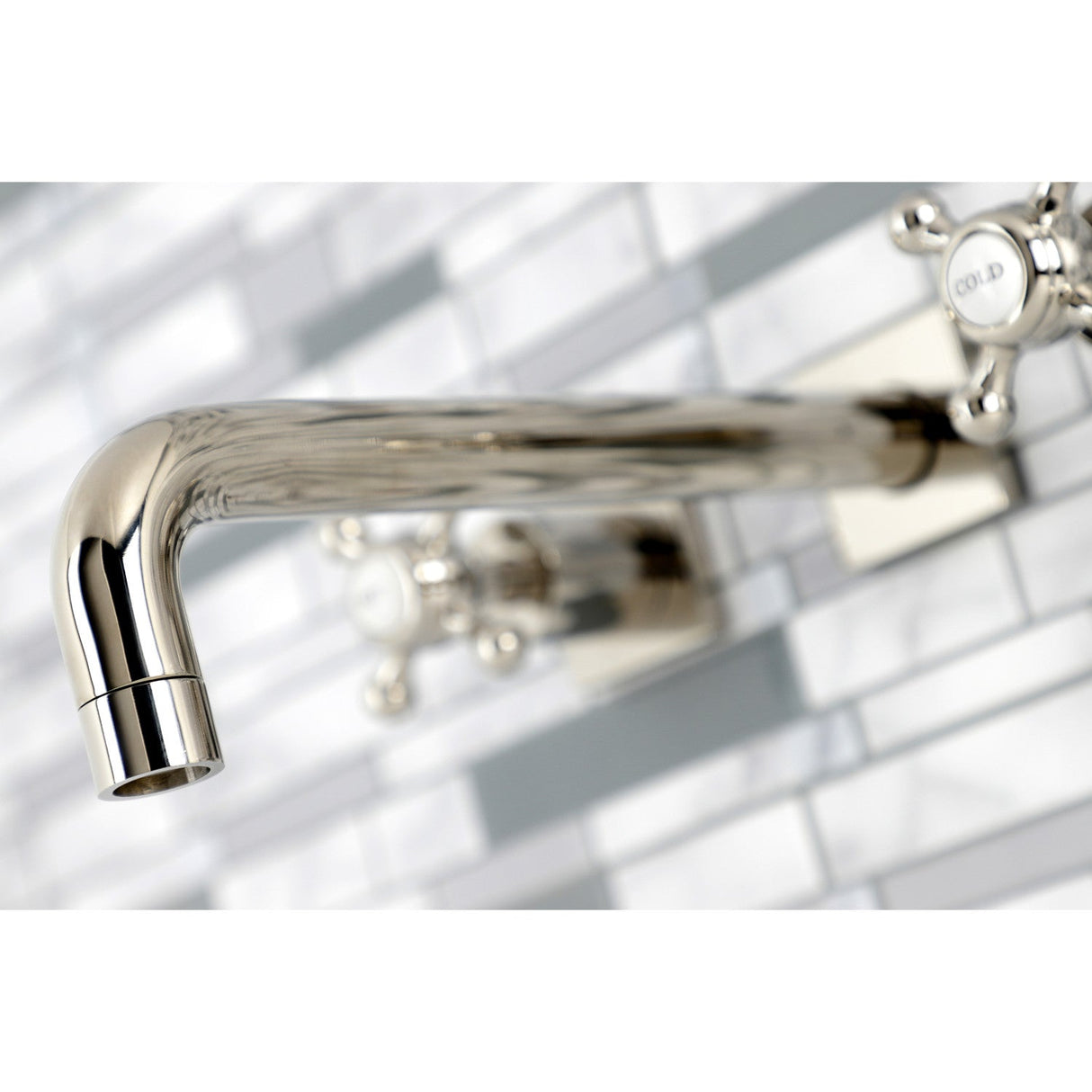Metropolitan KS6026BX Two-Handle 3-Hole Wall Mount Roman Tub Faucet, Polished Nickel