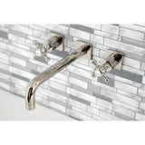 Metropolitan KS6026BX Two-Handle 3-Hole Wall Mount Roman Tub Faucet, Polished Nickel