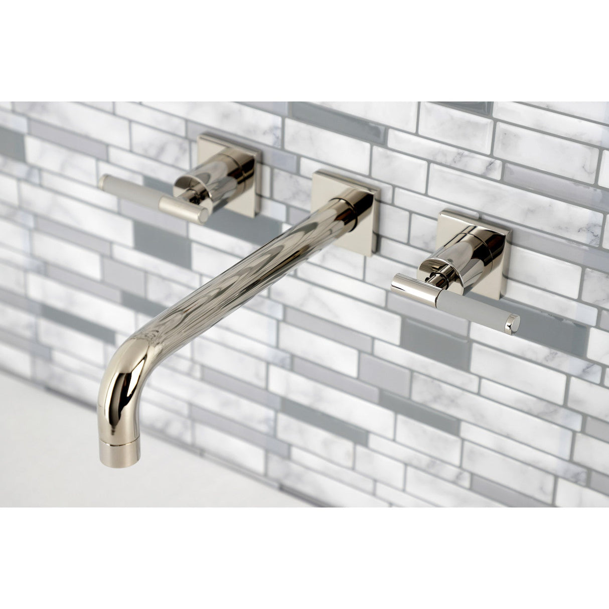 Kaiser KS6026CKL Two-Handle 3-Hole Wall Mount Roman Tub Faucet, Polished Nickel