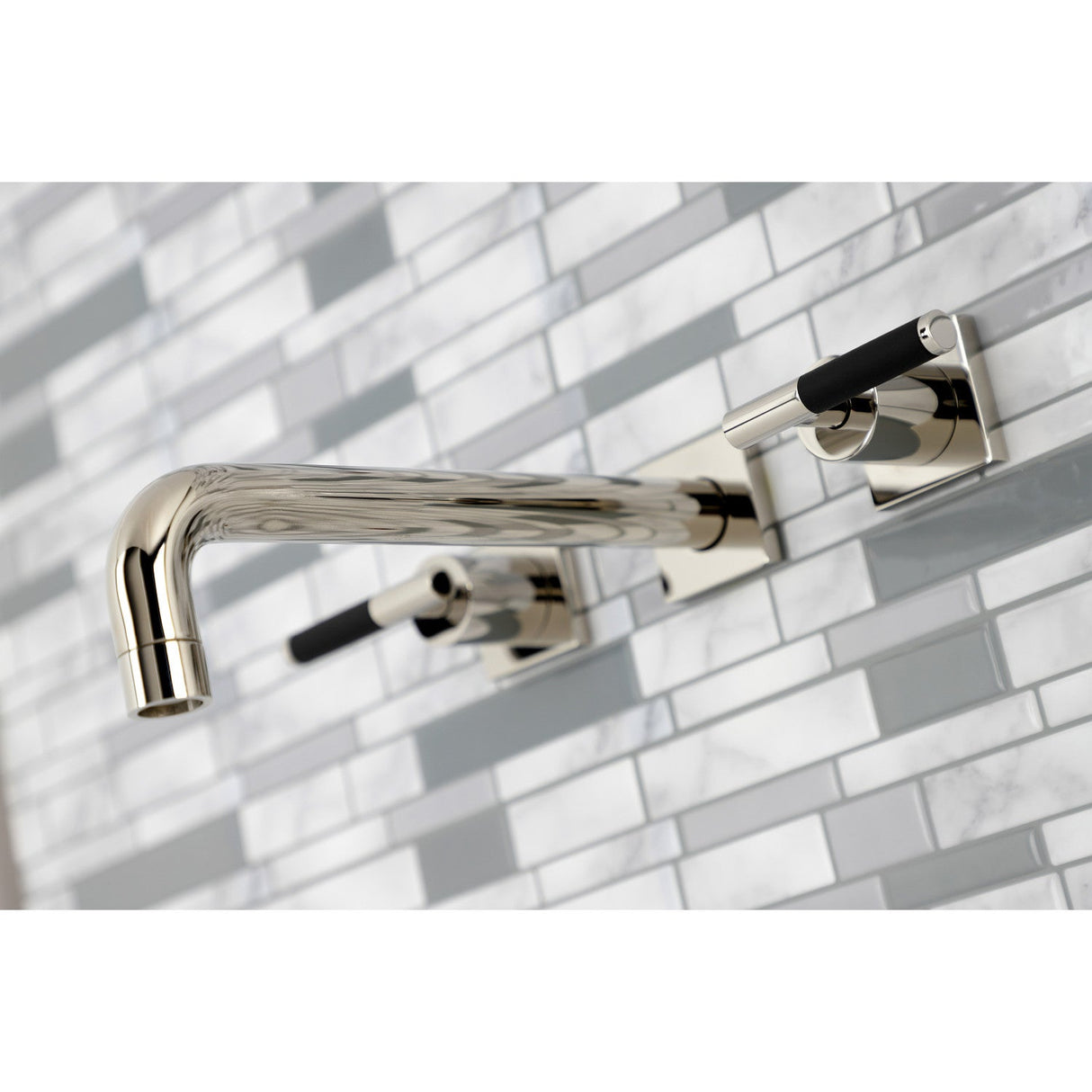 Kaiser KS6026CKL Two-Handle 3-Hole Wall Mount Roman Tub Faucet, Polished Nickel