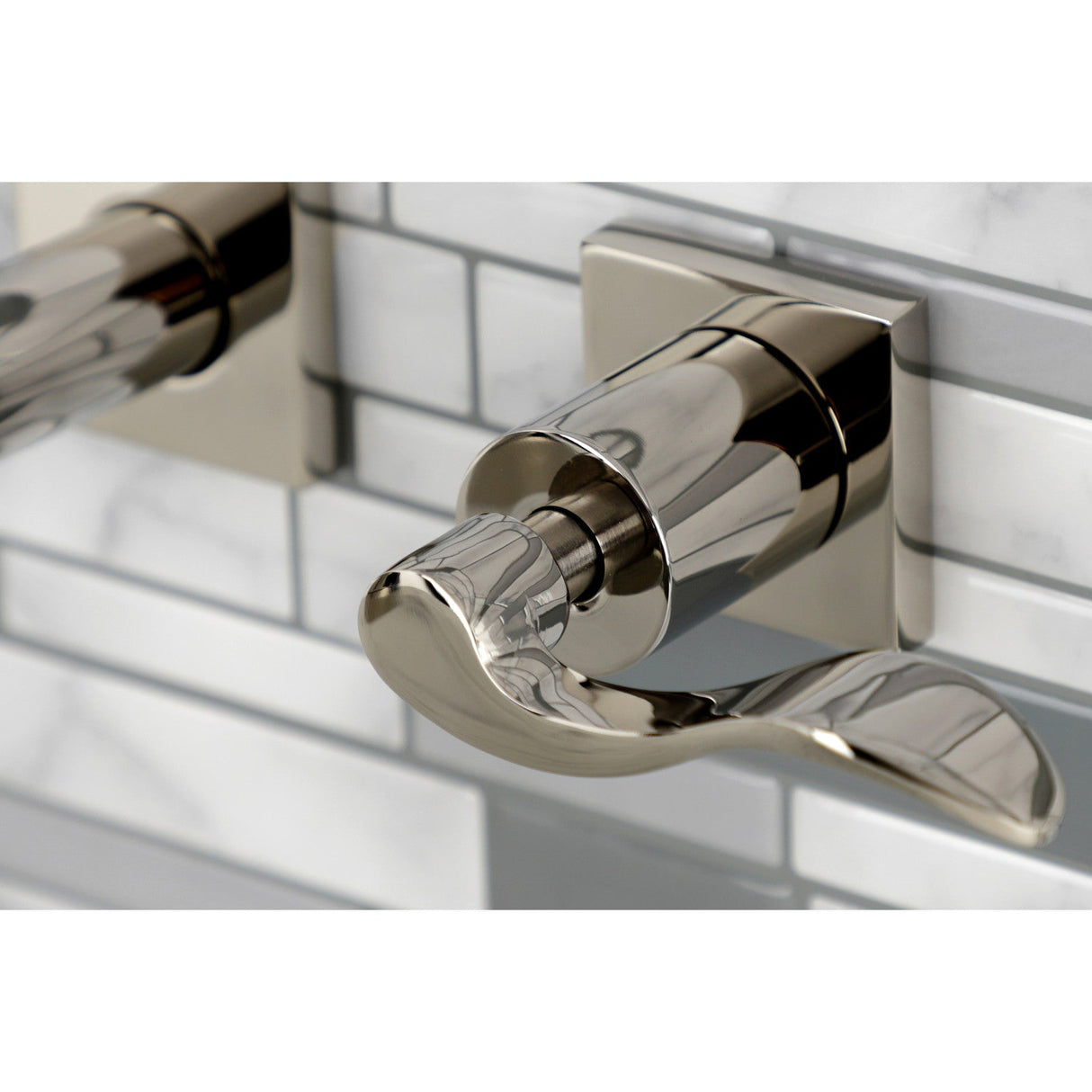 NuWave KS6026DFL Two-Handle 3-Hole Wall Mount Roman Tub Faucet, Polished Nickel