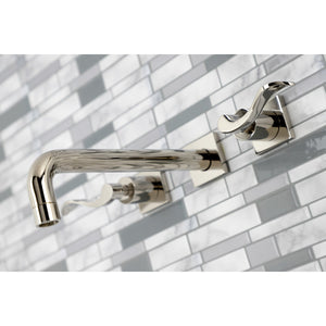 NuWave KS6026DFL Two-Handle 3-Hole Wall Mount Roman Tub Faucet, Polished Nickel