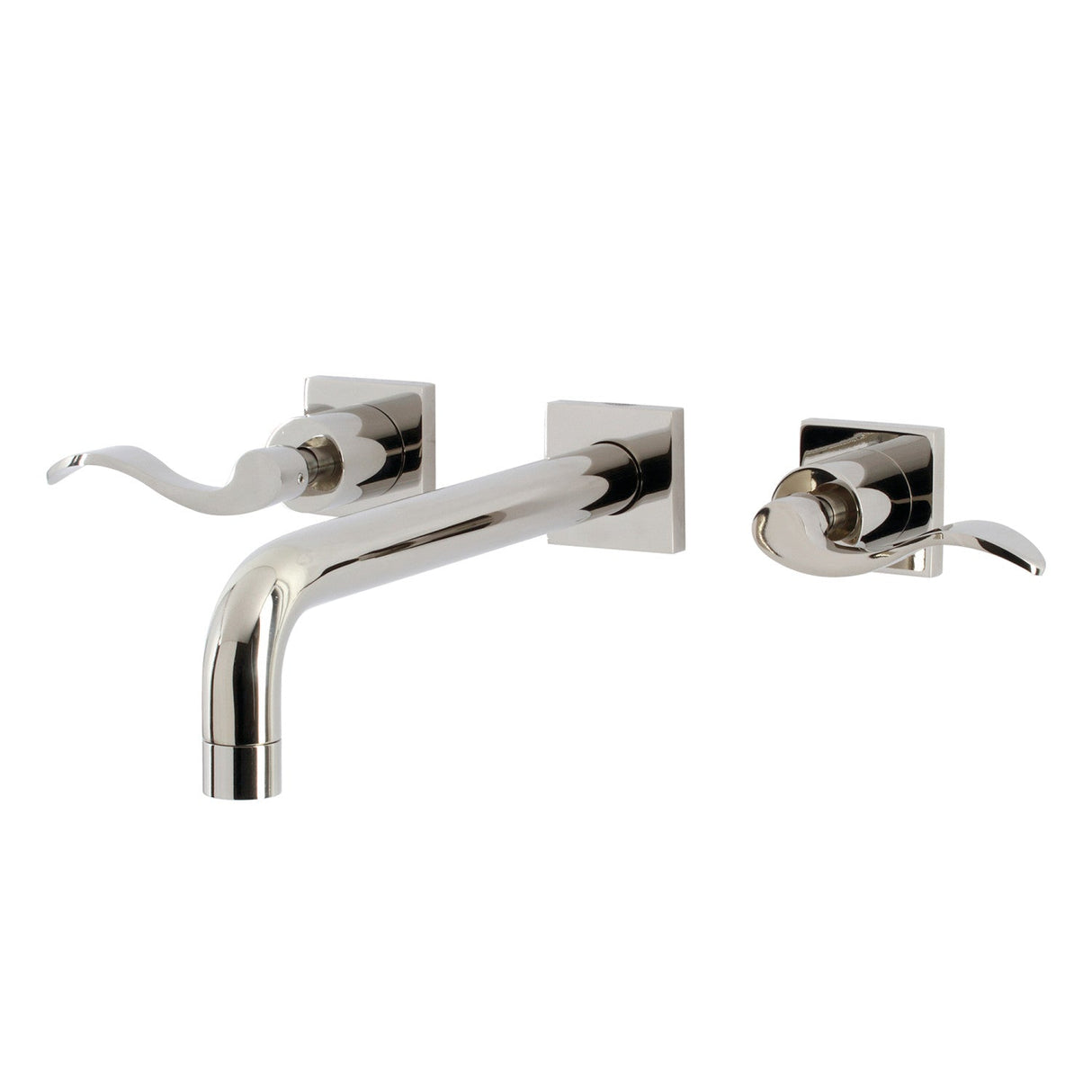NuWave KS6026DFL Two-Handle 3-Hole Wall Mount Roman Tub Faucet, Polished Nickel