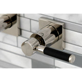 Kaiser KS6026DKL Two-Handle 3-Hole Wall Mount Roman Tub Faucet, Polished Nickel