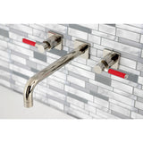 Kaiser KS6026DKL Two-Handle 3-Hole Wall Mount Roman Tub Faucet, Polished Nickel