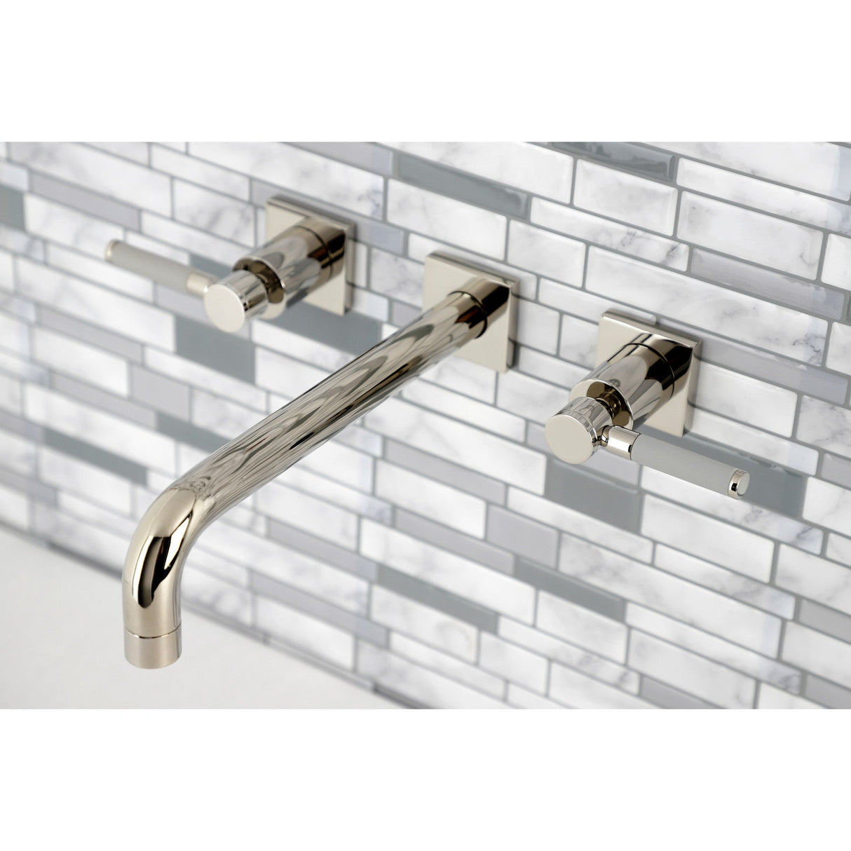 Kaiser KS6026DKL Two-Handle 3-Hole Wall Mount Roman Tub Faucet, Polished Nickel