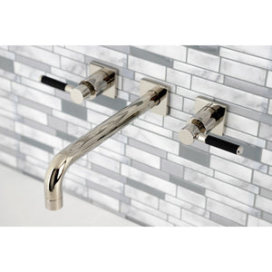 Kaiser KS6026DKL Two-Handle 3-Hole Wall Mount Roman Tub Faucet, Polished Nickel