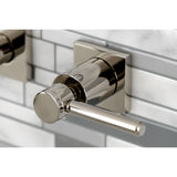 Concord KS6026DL Two-Handle 3-Hole Wall Mount Roman Tub Faucet, Polished Nickel