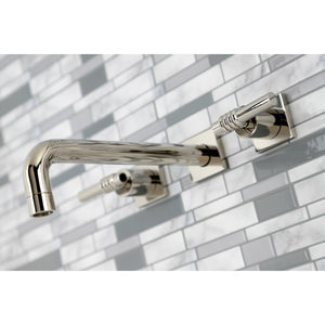 Milano KS6026ML Two-Handle 3-Hole Wall Mount Roman Tub Faucet, Polished Nickel