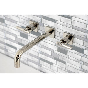 Milano KS6026ML Two-Handle 3-Hole Wall Mount Roman Tub Faucet, Polished Nickel