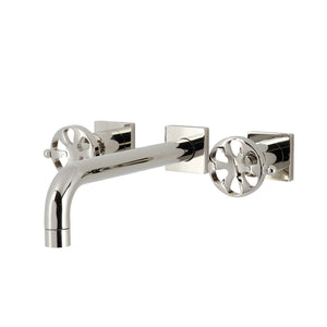 Belknap KS6026RX Two-Handle 3-Hole Wall Mount Roman Tub Faucet, Polished Nickel
