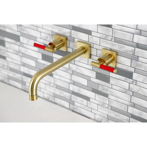 Kaiser KS6027CKL Two-Handle 3-Hole Wall Mount Roman Tub Faucet, Brushed Brass