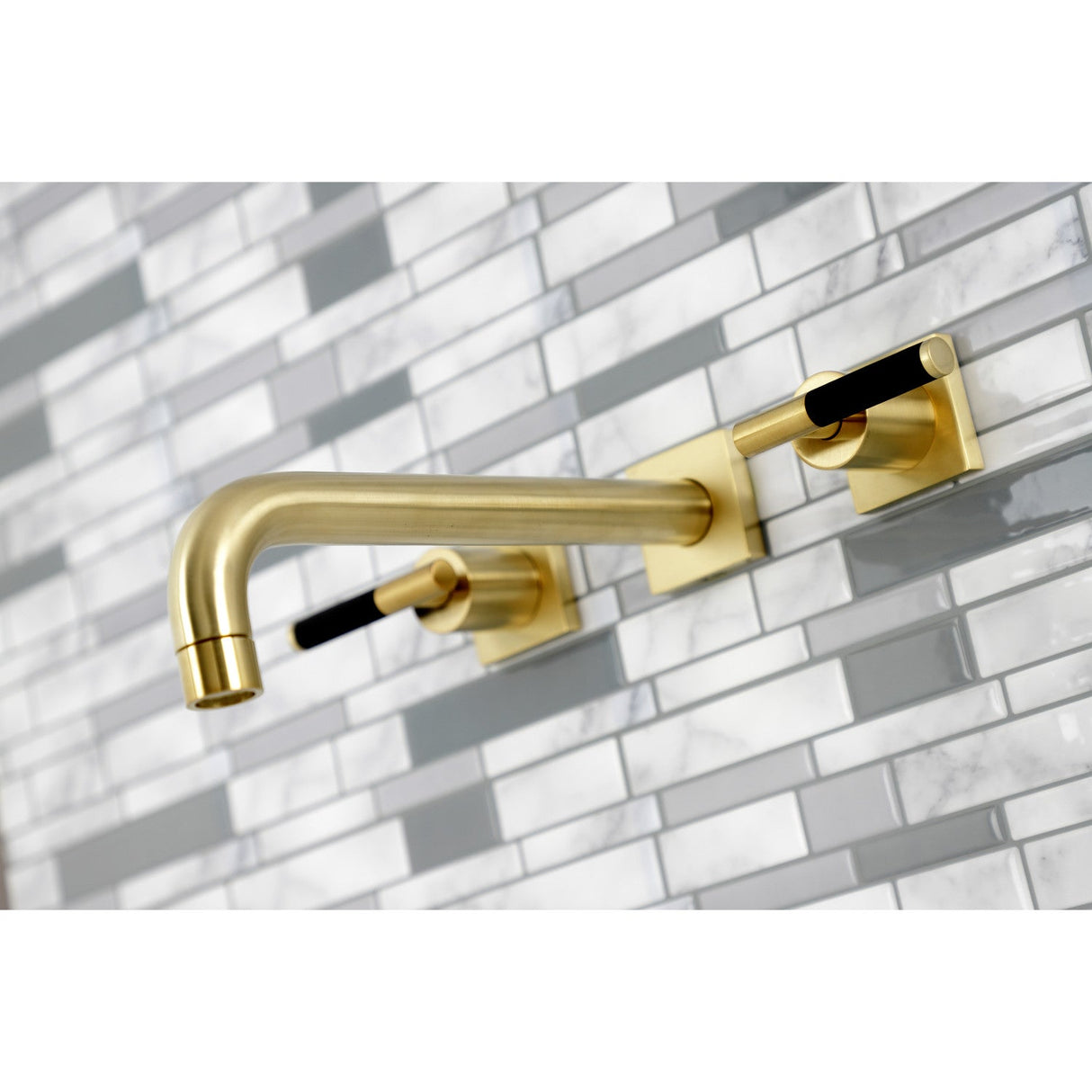 Kaiser KS6027CKL Two-Handle 3-Hole Wall Mount Roman Tub Faucet, Brushed Brass