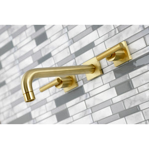 Manhattan KS6027CML Two-Handle 3-Hole Wall Mount Roman Tub Faucet, Brushed Brass