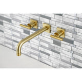 Manhattan KS6027CML Two-Handle 3-Hole Wall Mount Roman Tub Faucet, Brushed Brass