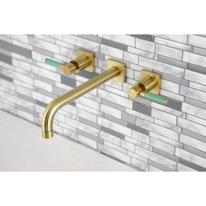 Kaiser KS6027DKL Two-Handle 3-Hole Wall Mount Roman Tub Faucet, Brushed Brass