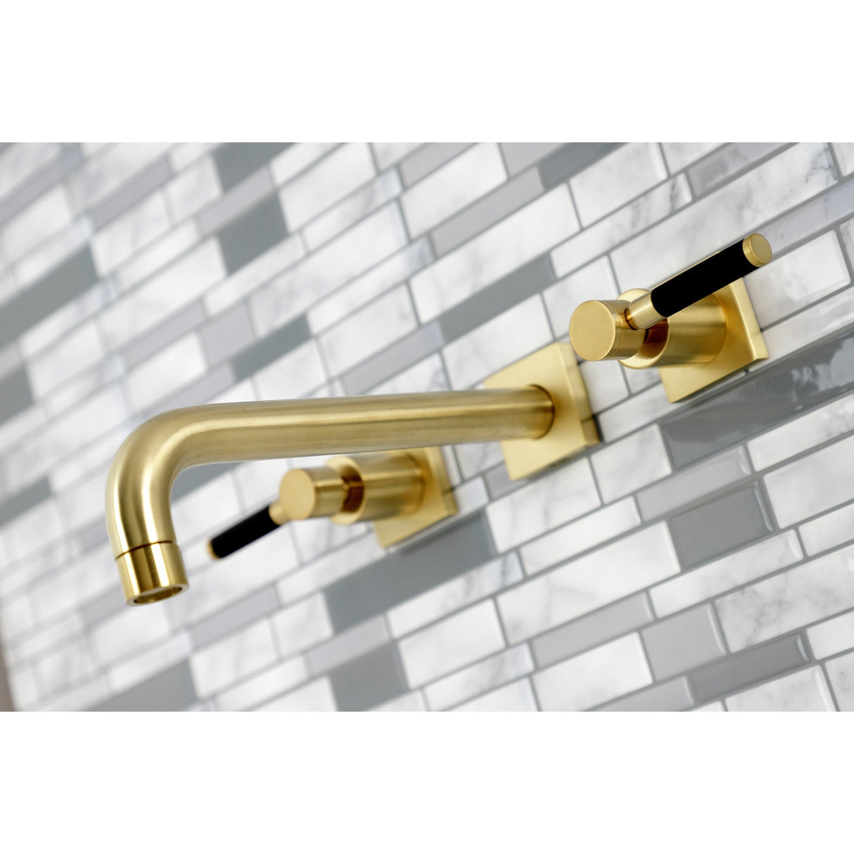 Kaiser KS6027DKL Two-Handle 3-Hole Wall Mount Roman Tub Faucet, Brushed Brass