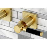 Kaiser KS6027DKL Two-Handle 3-Hole Wall Mount Roman Tub Faucet, Brushed Brass