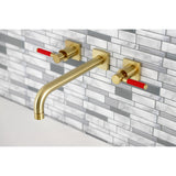 Kaiser KS6027DKL Two-Handle 3-Hole Wall Mount Roman Tub Faucet, Brushed Brass