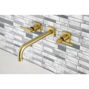 Concord KS6027DL Two-Handle 3-Hole Wall Mount Roman Tub Faucet, Brushed Brass