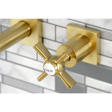 Millennium KS6027ZX Two-Handle 3-Hole Wall Mount Roman Tub Faucet, Brushed Brass