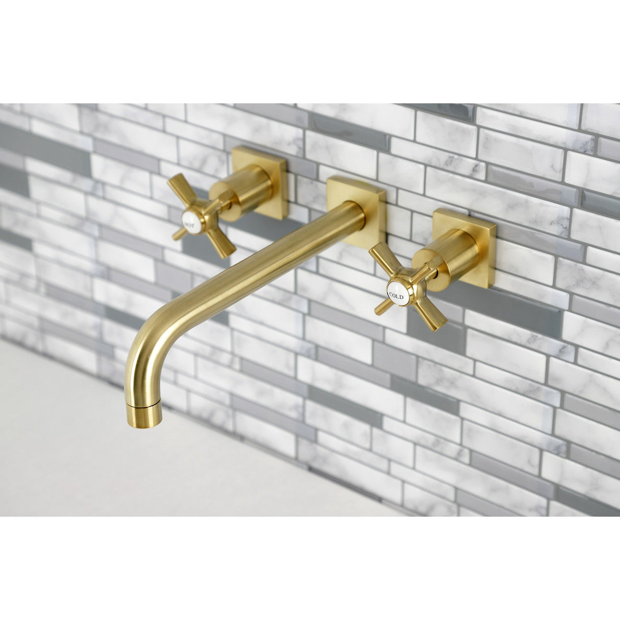 Millennium KS6027ZX Two-Handle 3-Hole Wall Mount Roman Tub Faucet, Brushed Brass