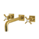 Millennium KS6027ZX Two-Handle 3-Hole Wall Mount Roman Tub Faucet, Brushed Brass