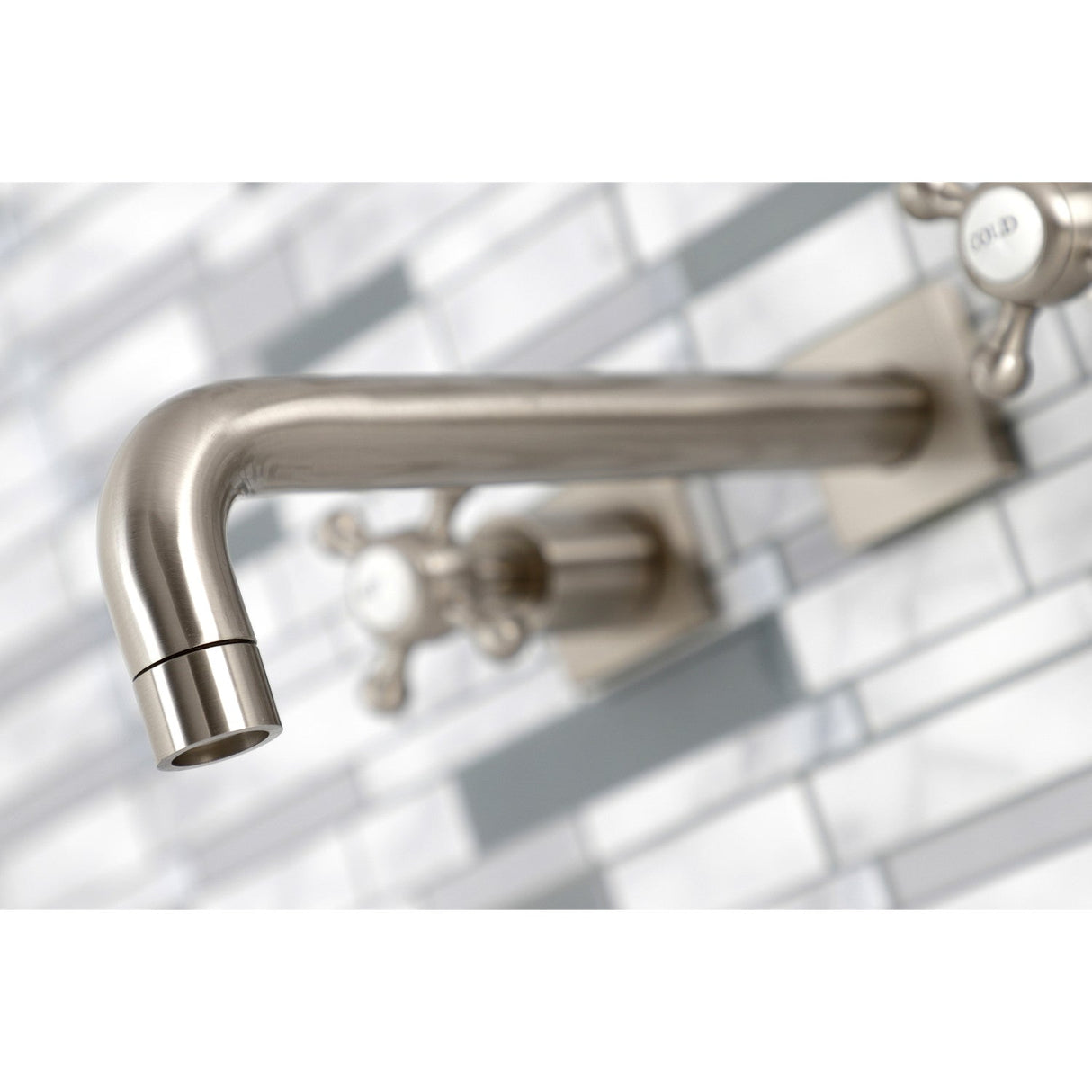 Metropolitan KS6028BX Two-Handle 3-Hole Wall Mount Roman Tub Faucet, Brushed Nickel