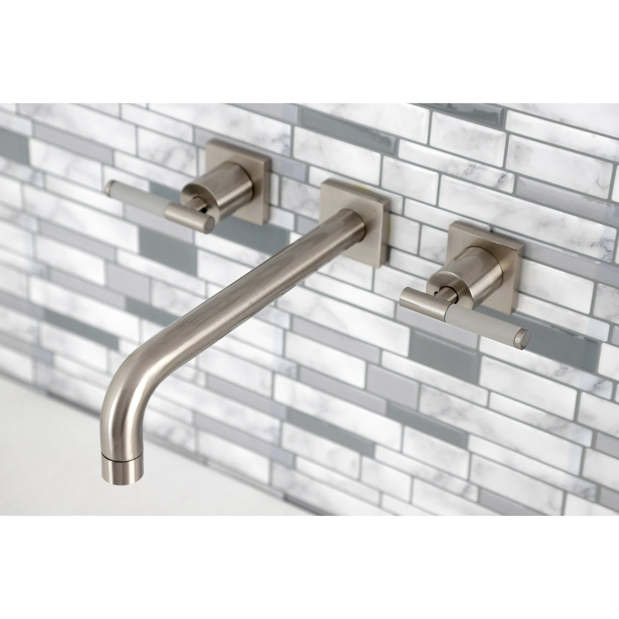Kaiser KS6028CKL Two-Handle 3-Hole Wall Mount Roman Tub Faucet, Brushed Nickel