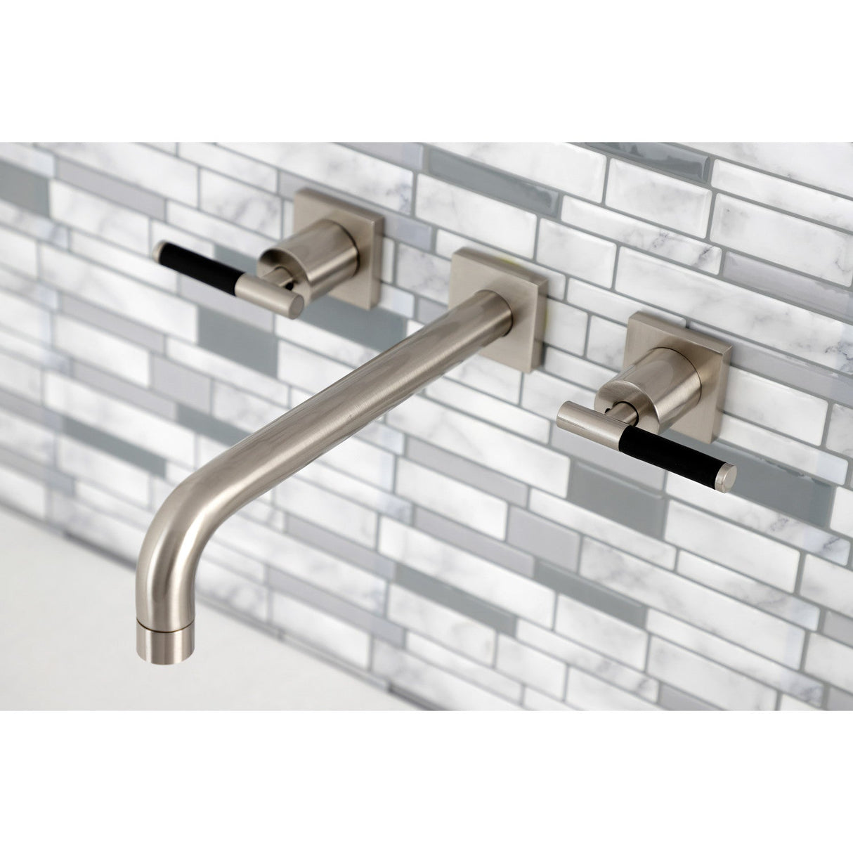 Kaiser KS6028CKL Two-Handle 3-Hole Wall Mount Roman Tub Faucet, Brushed Nickel