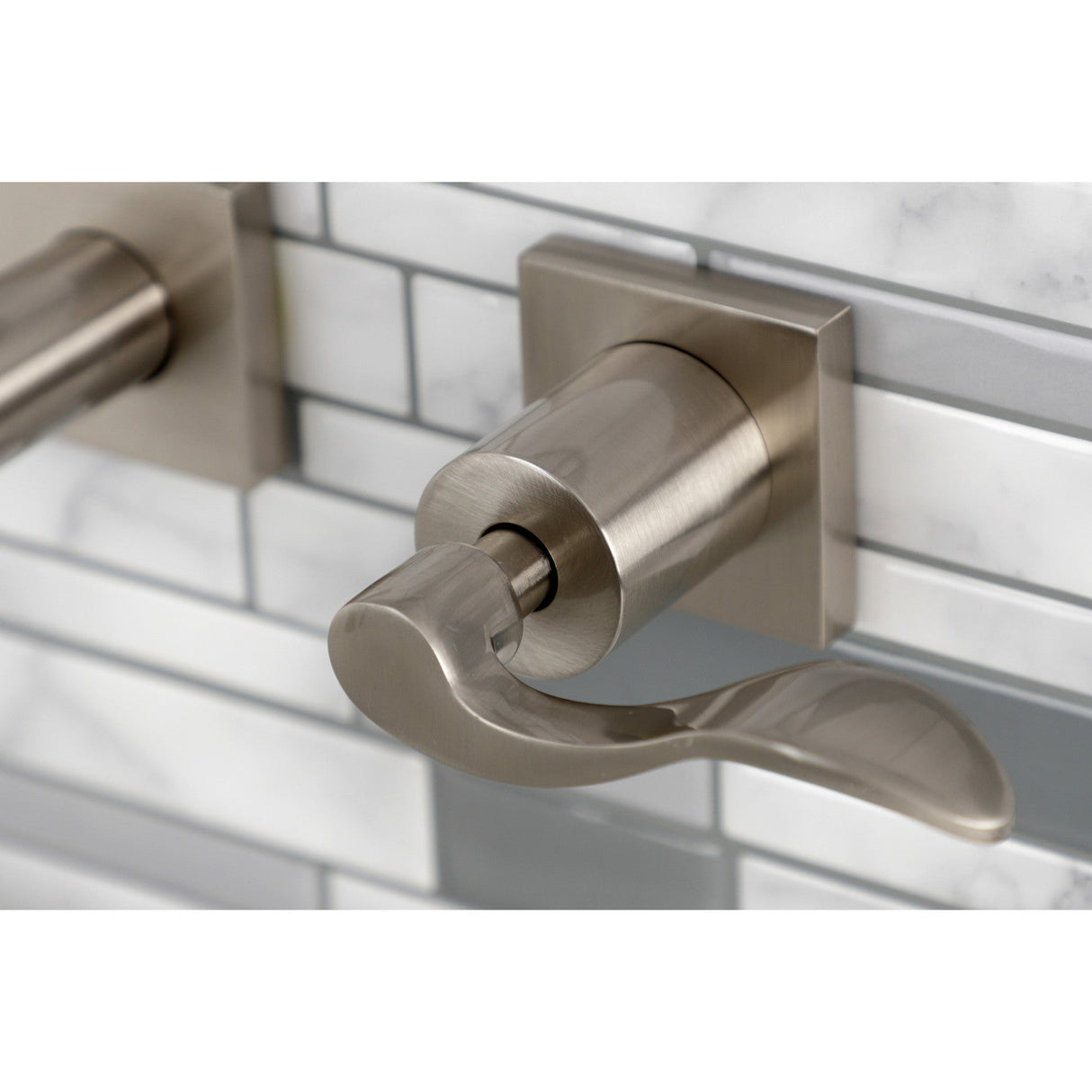 NuWave KS6028DFL Two-Handle 3-Hole Wall Mount Roman Tub Faucet, Brushed Nickel