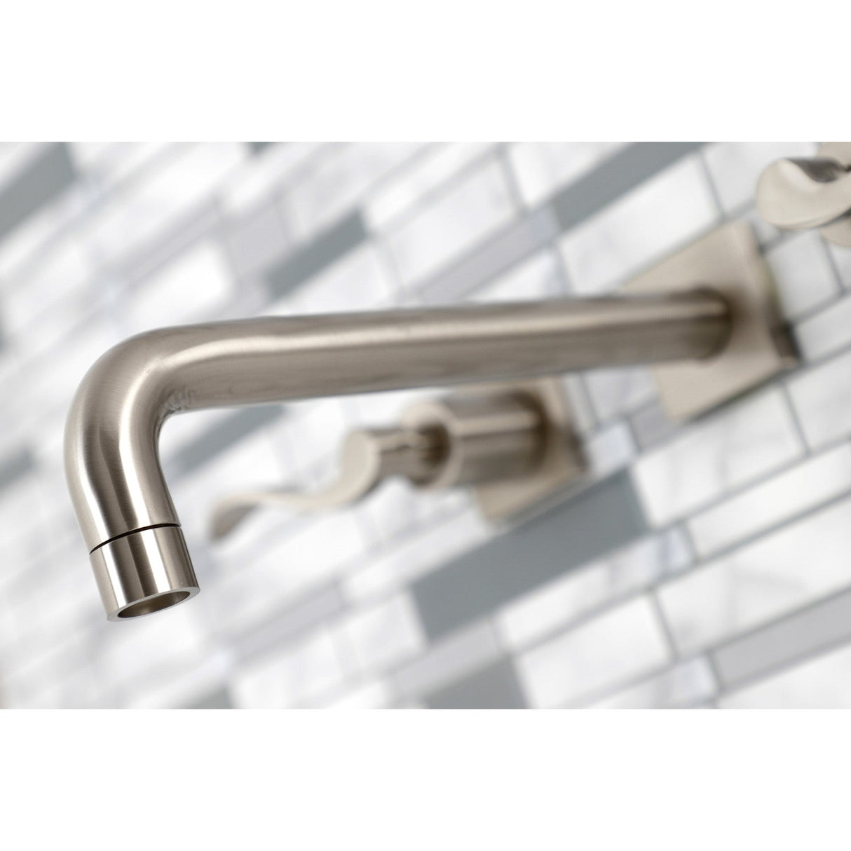 NuWave KS6028DFL Two-Handle 3-Hole Wall Mount Roman Tub Faucet, Brushed Nickel