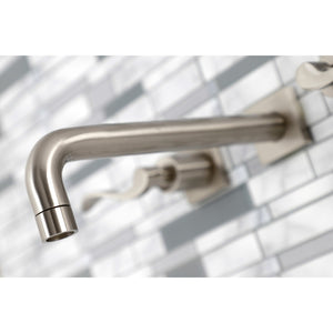 NuWave KS6028DFL Two-Handle 3-Hole Wall Mount Roman Tub Faucet, Brushed Nickel