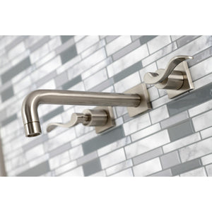 NuWave KS6028DFL Two-Handle 3-Hole Wall Mount Roman Tub Faucet, Brushed Nickel
