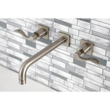 NuWave KS6028DFL Two-Handle 3-Hole Wall Mount Roman Tub Faucet, Brushed Nickel