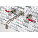 Kaiser KS6028DKL Two-Handle 3-Hole Wall Mount Roman Tub Faucet, Brushed Nickel