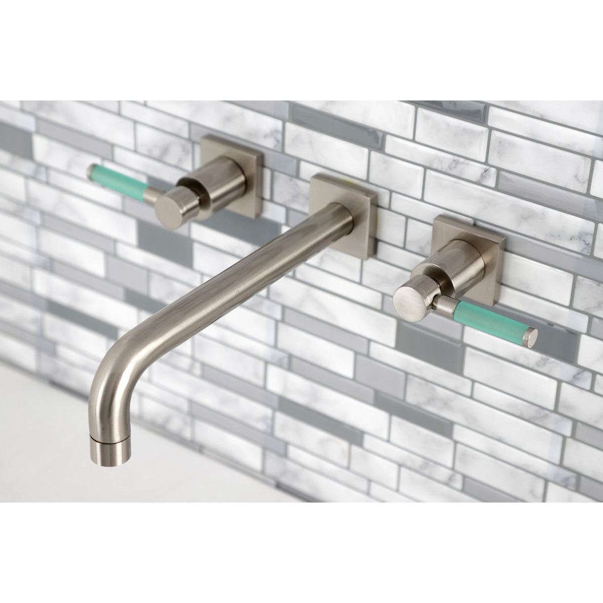 Kaiser KS6028DKL Two-Handle 3-Hole Wall Mount Roman Tub Faucet, Brushed Nickel