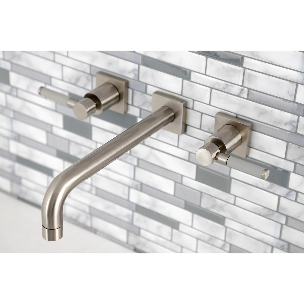Kaiser KS6028DKL Two-Handle 3-Hole Wall Mount Roman Tub Faucet, Brushed Nickel
