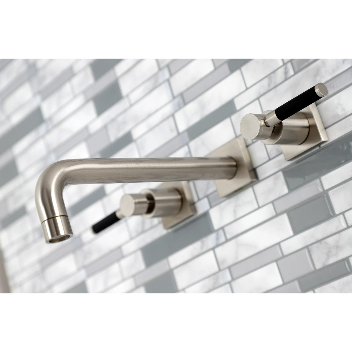 Kaiser KS6028DKL Two-Handle 3-Hole Wall Mount Roman Tub Faucet, Brushed Nickel