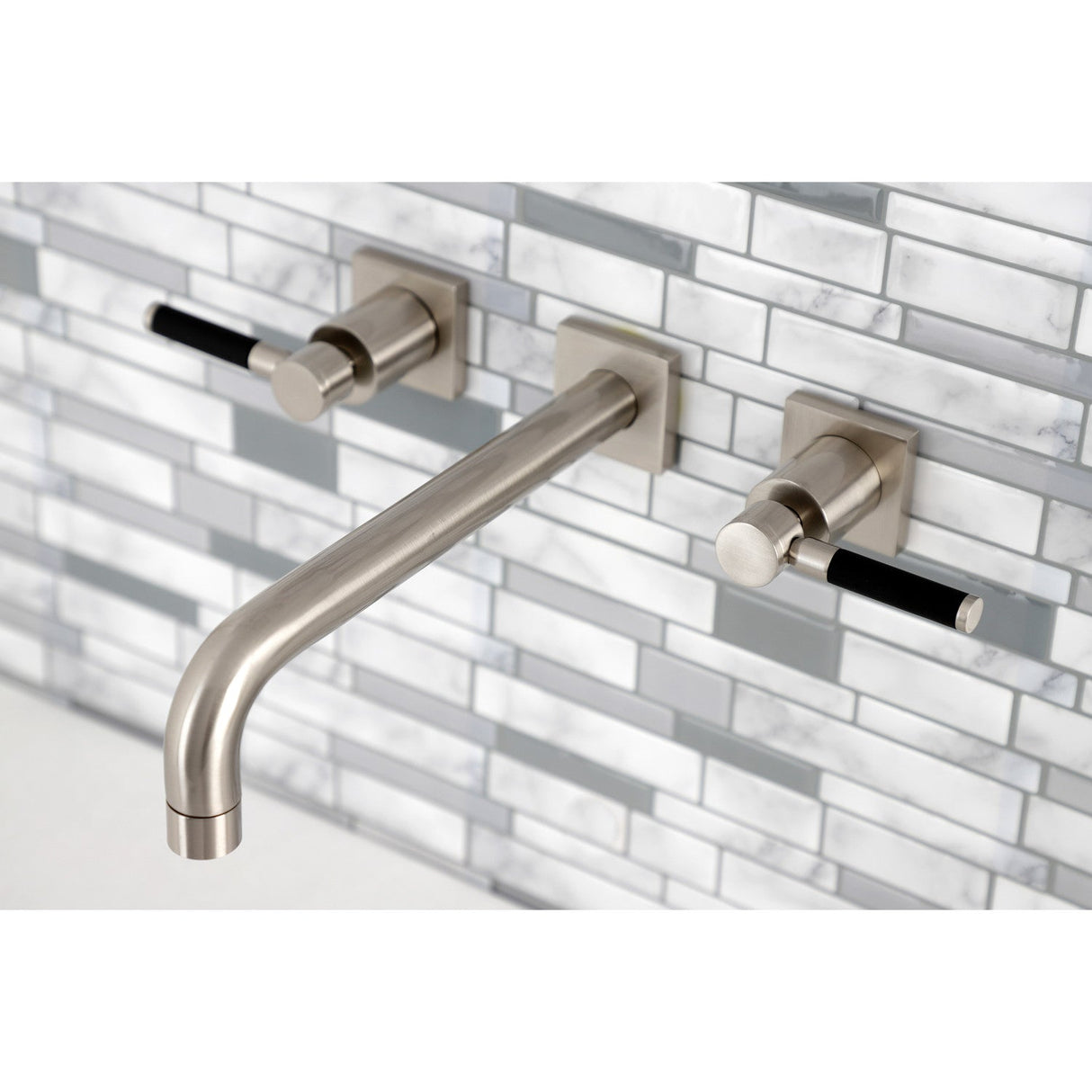 Kaiser KS6028DKL Two-Handle 3-Hole Wall Mount Roman Tub Faucet, Brushed Nickel