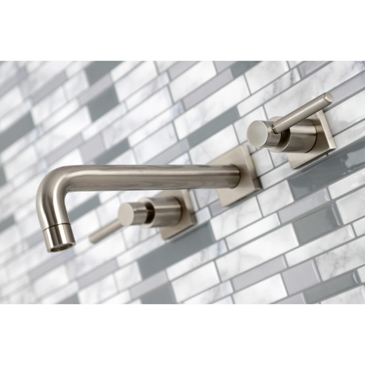 Concord KS6028DL Two-Handle 3-Hole Wall Mount Roman Tub Faucet, Brushed Nickel