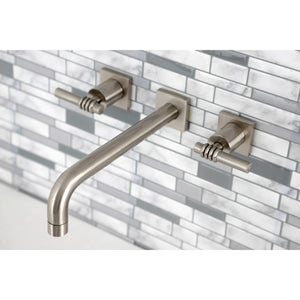 Milano KS6028ML Two-Handle 3-Hole Wall Mount Roman Tub Faucet, Brushed Nickel