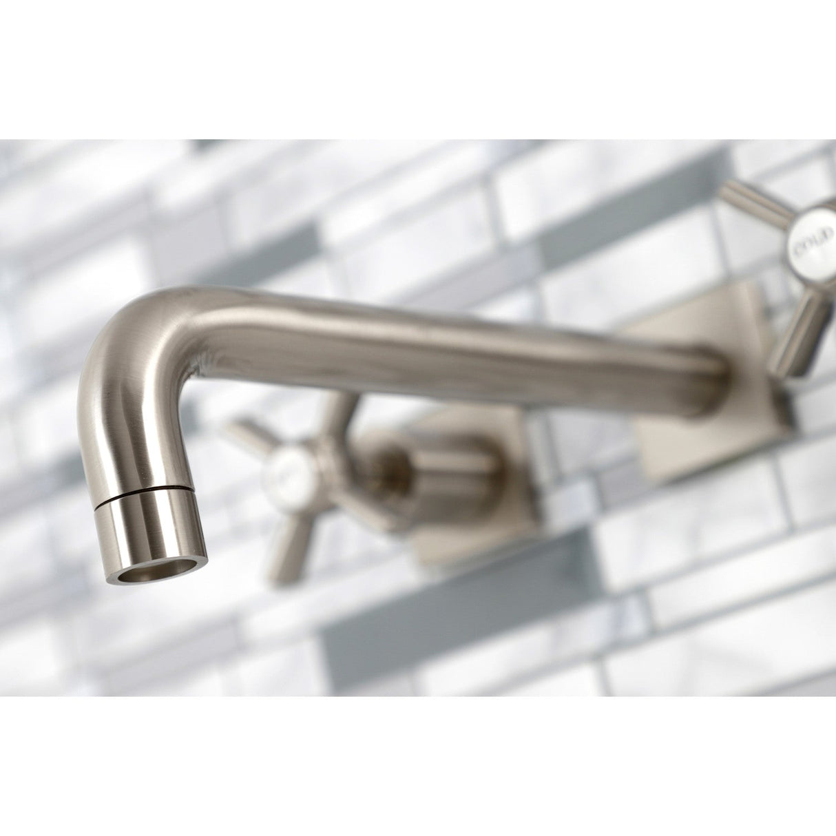 Millennium KS6028ZX Two-Handle 3-Hole Wall Mount Roman Tub Faucet, Brushed Nickel