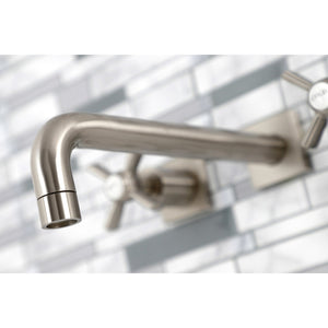 Millennium KS6028ZX Two-Handle 3-Hole Wall Mount Roman Tub Faucet, Brushed Nickel