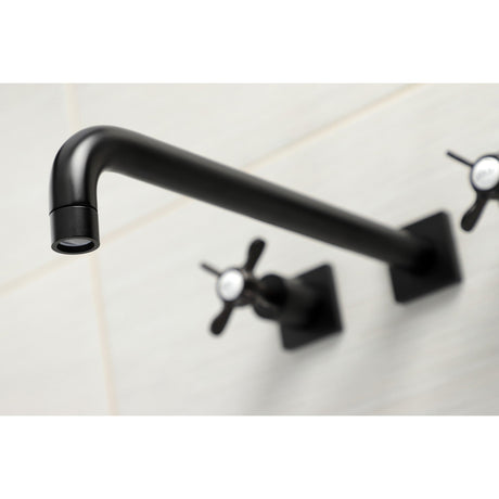 Essex KS6040BEX Two-Handle 3-Hole Wall Mount Roman Tub Faucet, Matte Black