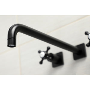Metropolitan KS6040BX Two-Handle 3-Hole Wall Mount Roman Tub Faucet, Matte Black