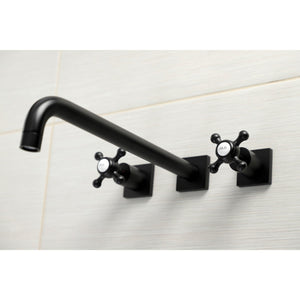 Metropolitan KS6040BX Two-Handle 3-Hole Wall Mount Roman Tub Faucet, Matte Black