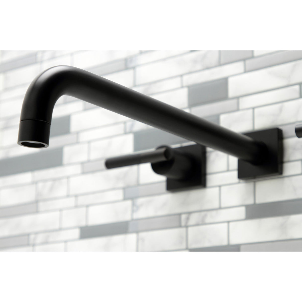 Kaiser KS6040CKL Two-Handle 3-Hole Wall Mount Roman Tub Faucet, Matte Black