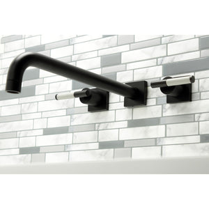Kaiser KS6040CKL Two-Handle 3-Hole Wall Mount Roman Tub Faucet, Matte Black